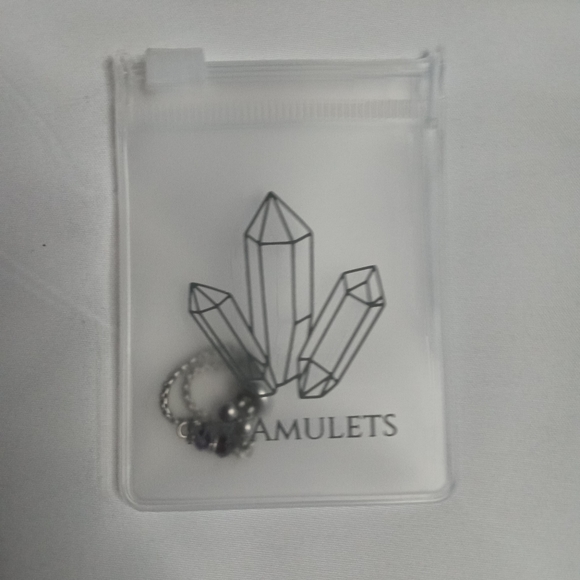 Amethyst And Garnet Bolo Adjustable Ring Natural Gemstone Crystal Beads - Picture 6 of 6